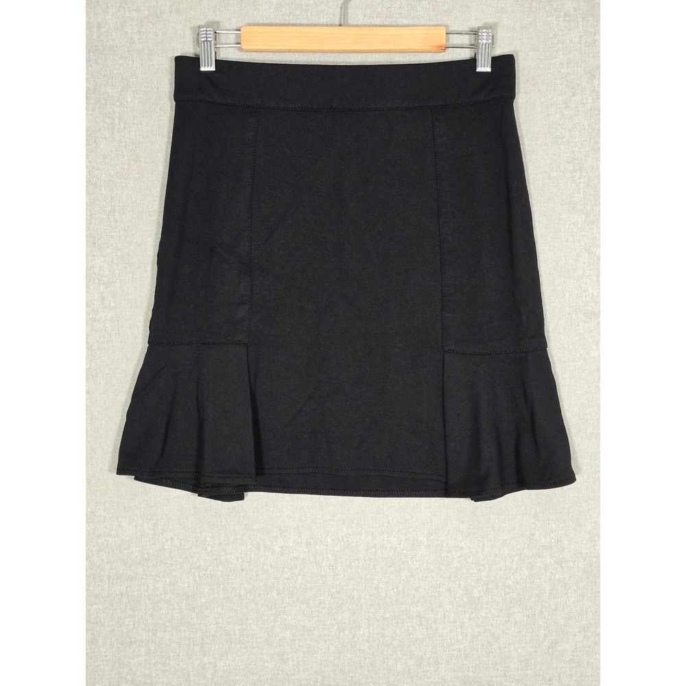 Max Studio Women's Black Rayon Blend Flounce Tiered Ruffle Hem Mini Skirt M